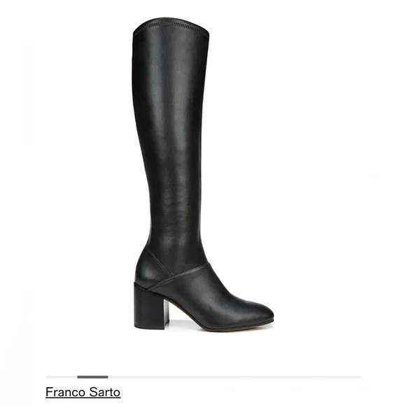 Franco Sarto Black Faux Leather Knee-high Boots; Size 8 M - Picture 3 of 14